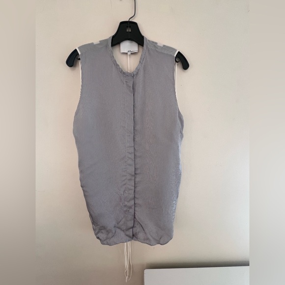 3.1 Phillip Lim Tops - Pinstriped Gray/Ivory Sleeveless Top